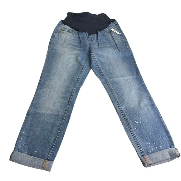 old navy Maternity boyfriend full panel light jeans Size 4 - Picture 2 of 7